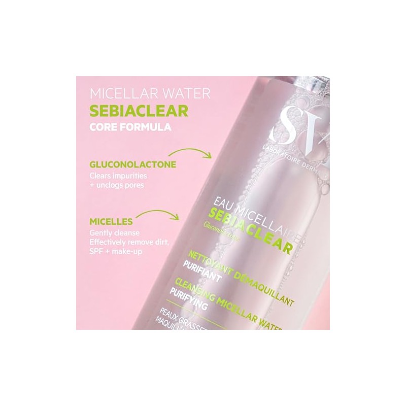 SVR Sebiaclear Eau Micellaire Agua Micelar para Piel Grasa y