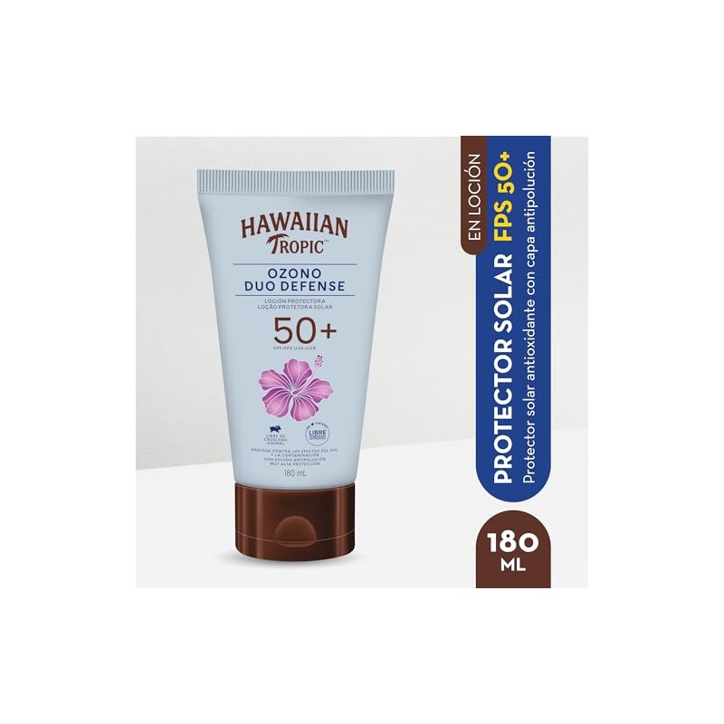 Hawaiian Tropic Ozono Protector Solar 50+ FPS Loción de 180