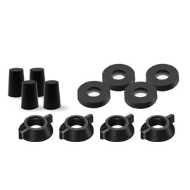 Replacement Kit for Berkey Water Filter System Elements - 4 Wing nuts, 4 Washers & 4 Silicone Blocking Plugs Compatible with Berkey Gravity Filtration System and Black Activated Carbon Water Filters