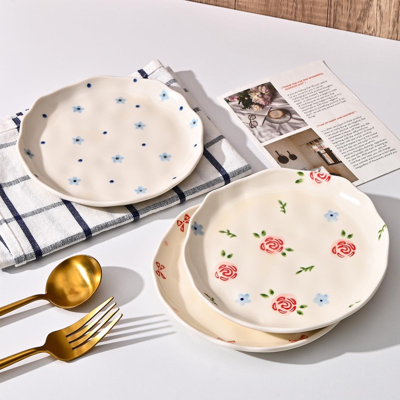 Koythin Ceramic Dessert Plates, Cute Fruits Dinner Plate, Creative Plates