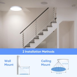 KEPLUG Wired Motion Sensor Ceiling Light Fixture-Motion Sensor Light Indoor 18W/1500LM,Closet Lights Motion Sensored Shower Light for Bathroom Hallway Stair Pantry Porch Garage 3 Color Temperature