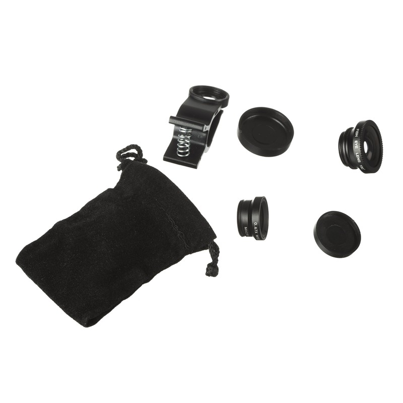 KitVision 3-in-1 Clip Lens Set for Smartphones (Macro, Fisheye and