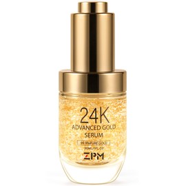 24K Gold Anti Aging Face Serum Moisturizer Enriched with Vitamin C Serum, Hyaluronic Acid, Vitamin E Cream for Day and Night Wrinkle Reduction, Re-Activate Skin Youth (1FL.OZ)