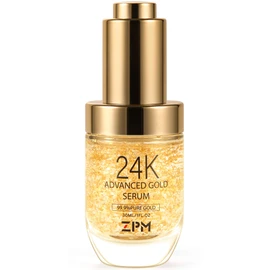 24K Gold Anti Aging Face Serum Moisturizer Enriched with Vitamin C Serum, Hyaluronic Acid, Vitamin E Cream for Day and Night Wrinkle Reduction, Re-Activate Skin Youth (1FL.OZ)