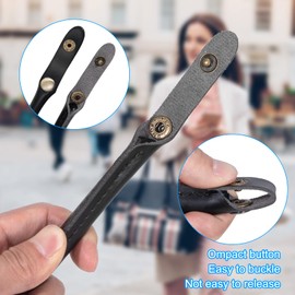 Replacement Handbag Handles Leather Straps with Snap Button for DIY Bag, Purse, Laptop Bag, Briefcase Making Accessories