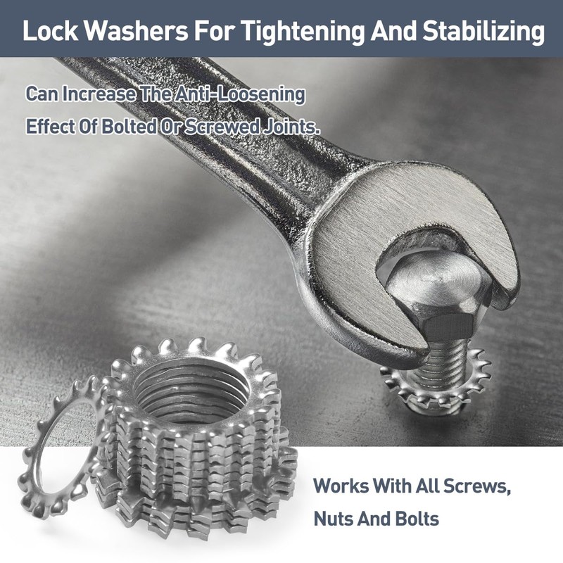 FOMGIIN Pack of 50 M6 Tooth Washer Lock Washers, 304