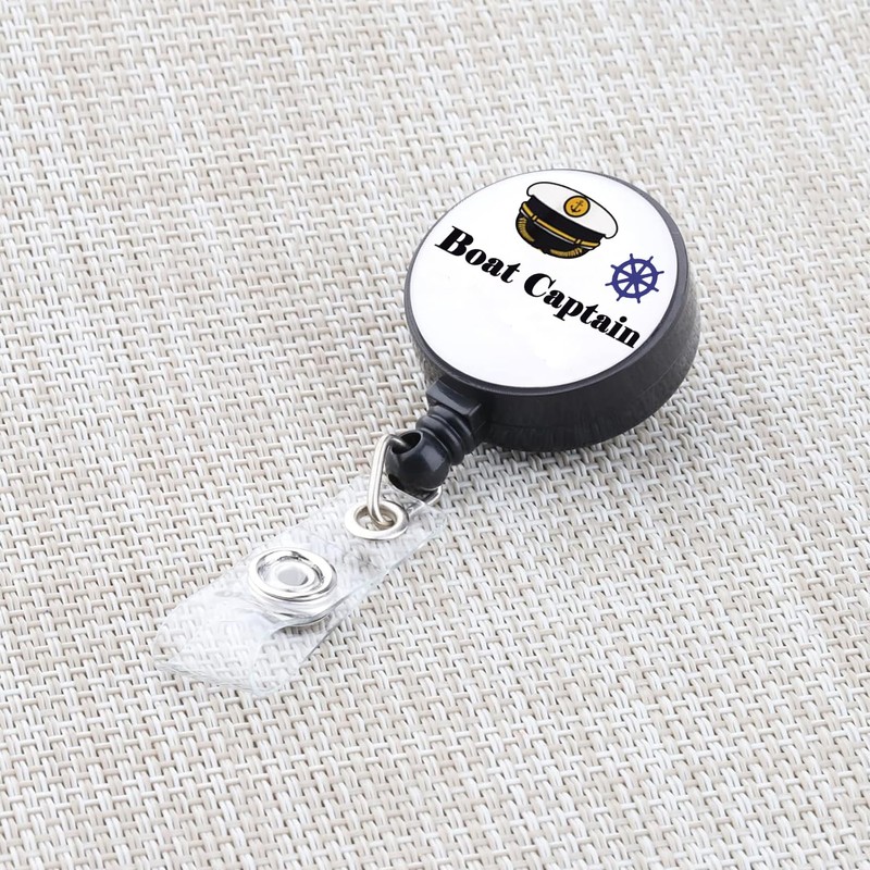 BEKECH Boat Captain Retractable Badge Holder Boating Travel Boat Captain