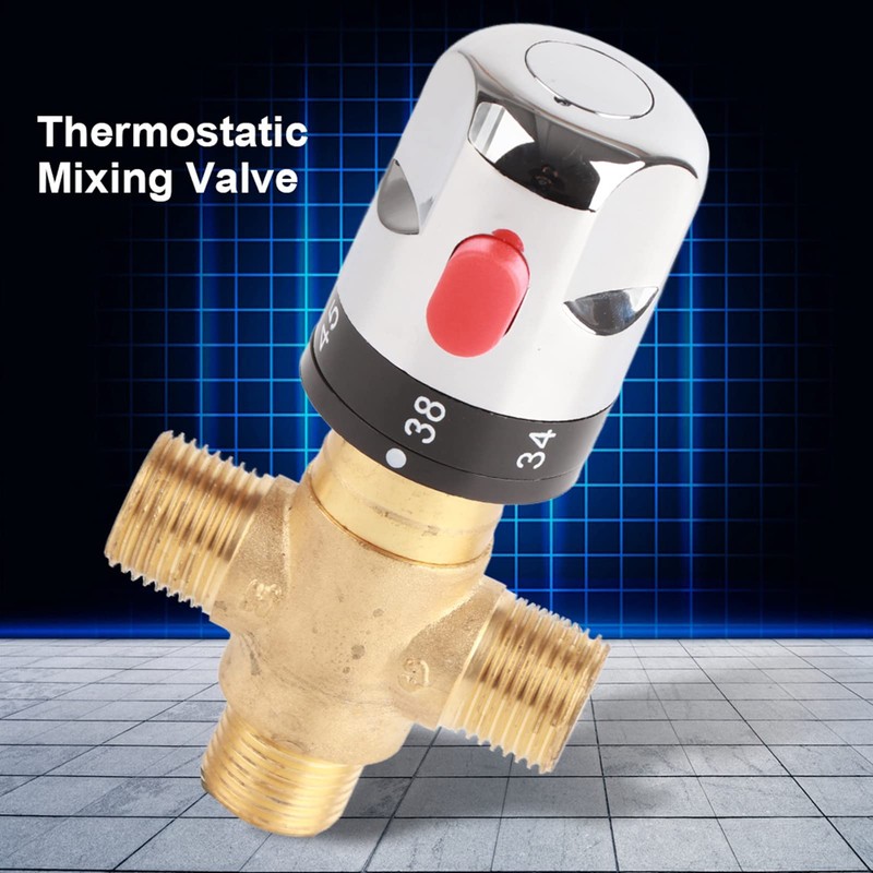 3 Way Thermostatic Mixer Valve Brass G1/2 Thermostatic Mixing Valve