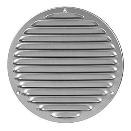 8'' Round Steel Vent Cover - Grey Air Return Grille - Sidewall and Ceiling - with Insects Screen