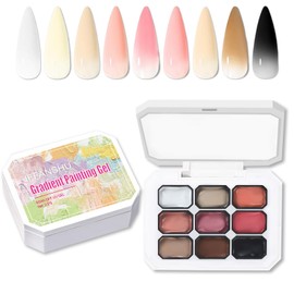 IFFANSHU 9 Colors Sponge Pat Paint Gel for Drawing Striper Liner Ombre Blush Blooming Aura Gel Nail Art DIY Soak off UV/LED Curing