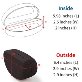 bvya Hard Shell Sunglasses Case with Cleaning Cloth, Leather Extra Large Glasses Case for Oversized Sunglasses and Eyeglasses