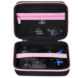 Tourmate Hard Storage Case for Holy Stone HS210 Mini Drone,Travel case for Kids and Beginners RC Nano Quadcopter Indoor Small Helicopter Plane（case only） (Black & Pink)