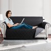 Hafaa Sofa Cover 1 Seater Water Resistant Sofa Slipcovers, Black/Dark