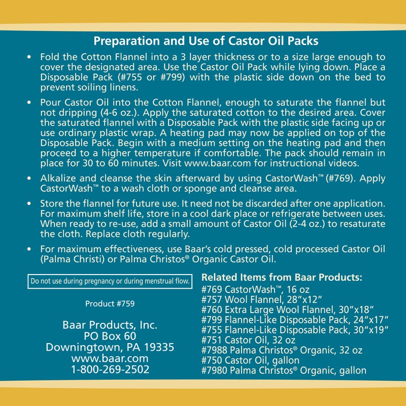 Baar Cotton Flannel Castor Oil Pack