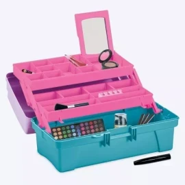 Q Hogar Caja Multiusos Para Almacenar Maquillaje Color Rosado/lila