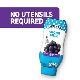 Smucker’s Squeeze Sugar Free Concord Grape Jam, 16.5 oz. Bottle, 12 Count