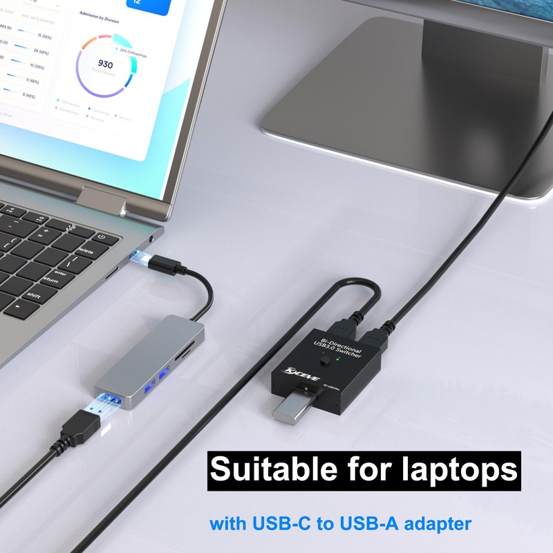 USB 3.0 Switch Selector, Bi-Directional USB Switch 2 in 1