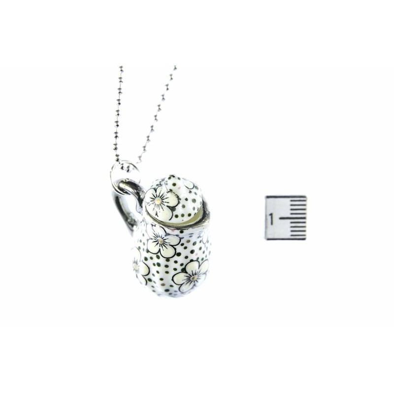 Miniblings Kaffeekanne Teekanne Kette Tee Kaffee 80cm Kanne Porzellan Punkte