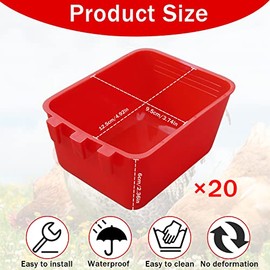 Paquete De 20 Vasos De Agua para Comedero De Gallinero, Vasos De Gallinero, Vasos De Golosinas para Jaula De Pájaros con Gancho, Plato De Riego para Alimentación De Pollo para Periquito, Aves