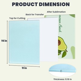AceSubli 3Pcs 15"x11" Sublimation Cutting Board Blanks, Textured Tempered Glass Cutting Board Blanks, Anti Slip Sublimation Glass Photo Picture Frame for Gifts Kitchen Decor, Individual Package