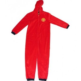 Mens Manchester United FC Fleece Onesie Size Large Red