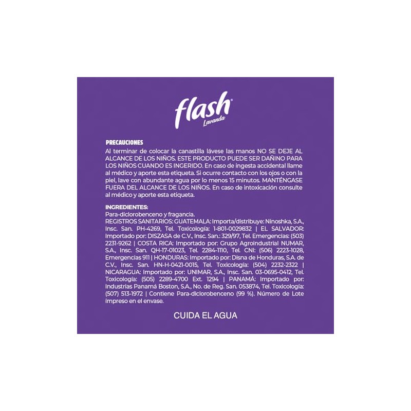 Flash Pastilla Sanitaria En Canastilla Lavanda 65gr