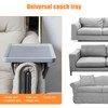 Couch Arm Tray,Surface with Anti-Slip Mat Sofa Table,Natural Bamboo Sofa