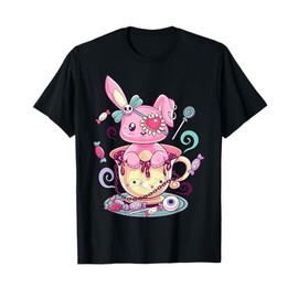Kawaii Pastel Goth Cute Creepy Rabbit Menhera Occult Bunny T-Shirt