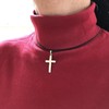TClaudia, Cruz de Plata 925 Gruesa, collares para mujer y