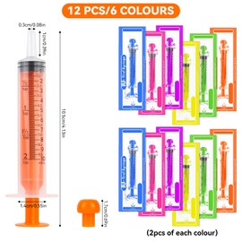 Plastic Syringes, Pack of 12 Disposable Syringes, 10 ml Syringes with Cap, for Feeding Small Animals and Dispensing Liquids