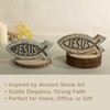 ShineOnAngel Christian Jesus Fish Tabletop Decor – 7.4 Inch Stone-Look