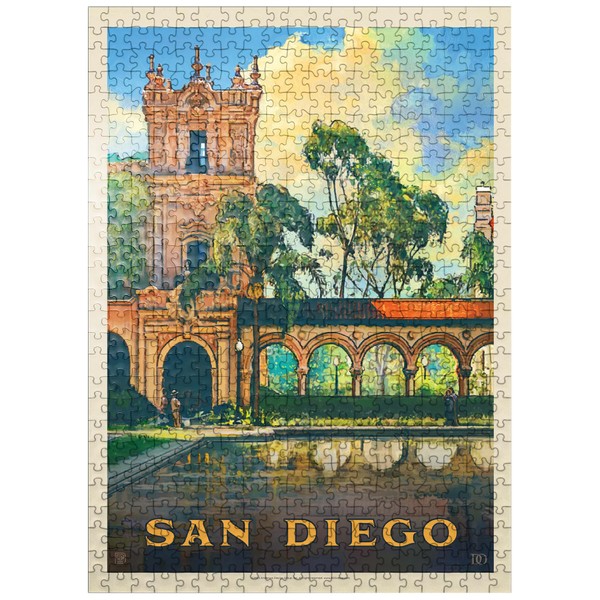 San Diego, CA: Balboa Park, Vintage Poster - Premium 500 Piece Jigsaw Puzzle for Adults