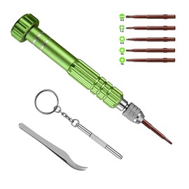5-in-1 Eyeglass Repair Kit, 3in1 Multifunctional Small Screwdriver Set, Phone Repair Kit, Premium Screwdriver Tools Kit for Repairing Sunglasses, Watches, Electronic Products, Toys (Green)