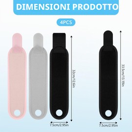BQMEZRNUS 5 fasce da polso per bambini, regolabili in 3 colori (nero, rosa, grigio) per bambini, sport e attività quotidiane