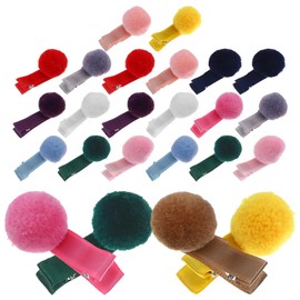 Ipetboom Set of 24 Pompom Hair Clips Kawaii and Teen Girls Barrettes Hair Girls
