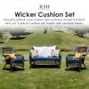 RSH DECOR: 3-Piece Wicker Tufted Cushion Set | 44” x