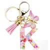 Xqiang Cute Alphabet Keychain for Women, Letter Butterfly Car Key