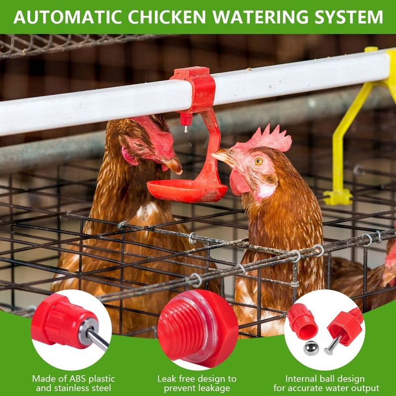 KISEER 30 Pack Automatic Chicken Waterer Poultry Water Nipple Drinker