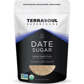 Terrasoul Superfoods Organic Date Sugar, 1 Lb - Low Glycemic | Unrefined | Trace Minerals