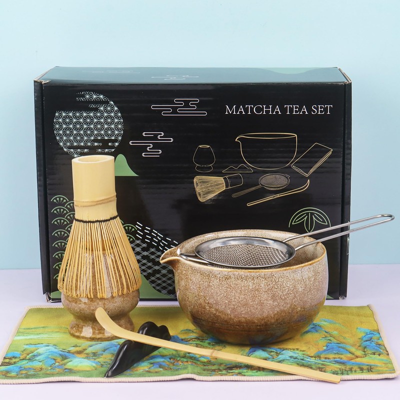 Matcha Set-Set of 7 Matcha Kit for Ceremony Matcha Whisk