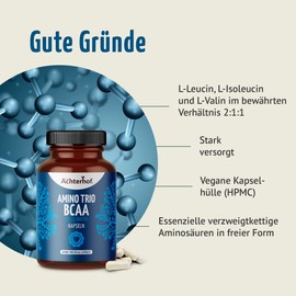 vom-Achterhof Amino Trio BCAA 150 Kapseln | mit 3 essenziellen Aminos?uren: L-Leucin, L-Isoleucin und L-Valin im Verh?ltnis 2:1:1 | vom Achterhof