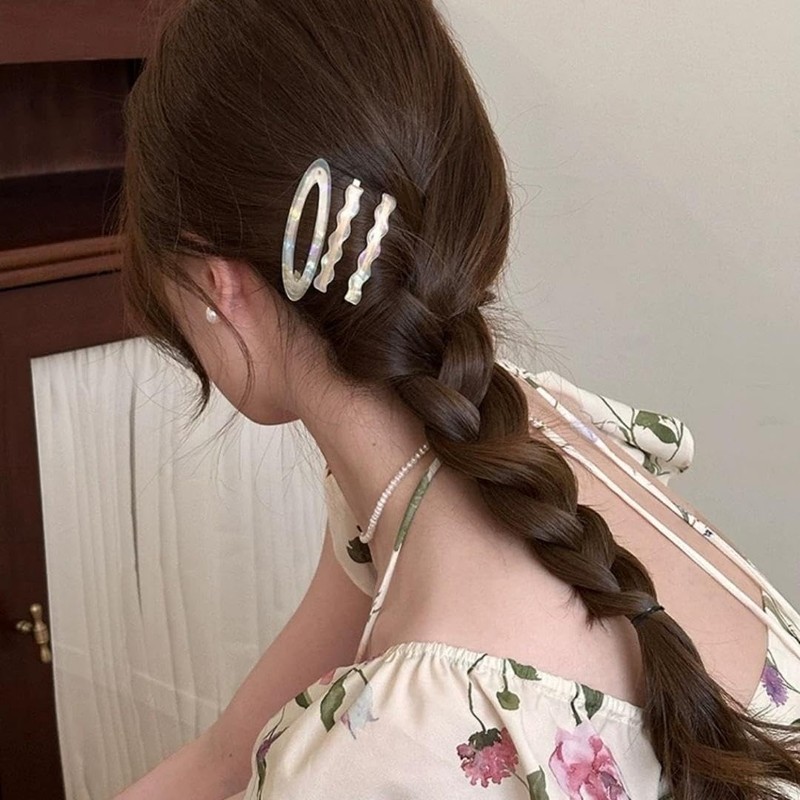 WENJESO Simple Acetate Hair Clip, For Sides/Bangs, Insta-Style, Cute Bebe