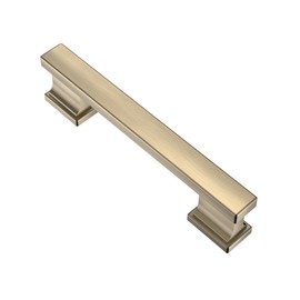 Alzassbg 10 Pack Brushed Antique Brass Cabinet Pulls, 3-3/4 Inch(96mm) Hole Centers Kitchen Cabinet Handles for Cabinets and Drawers AL3061AB