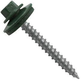 Metal ROOFING SCREWS: (250)12 x 2" EVERGREEN Hex ReGrip Sheet Metal Roof Screw. Sharp Point metal to wood siding screws. 5/8" EPDM washer