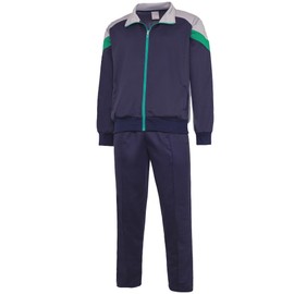 Herbold Herren Trainingsanzug, Freizeitanzug mit Reißverschluss Jacke und Hose mit Biesennaht, Sportanzug auch in Kurzgrößen (DE/NL/SE/PL, Numerisch, 50, Regular, Regular, Marine-Grau-Grün)