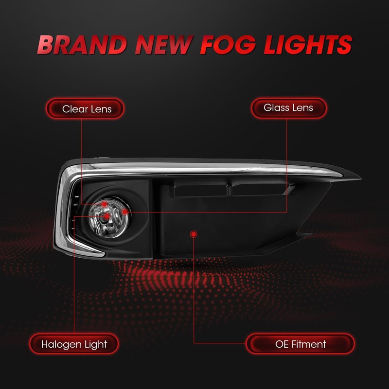 WEZEMLIGHT Fog Lights Assembly Compatible With Honda Civic Coupe/Sedan 2019-2020
