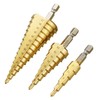 Large HSS 3pcs Steel Step Cone Drill Titanium Bit Set