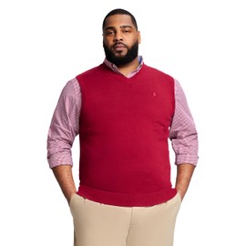 IZOD Men's Big and Tall Premium Essentials V-Neck Sweater Vest, Biking RED, 3XLT