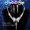 Aukmla Silver Rhinetsone Wedding Jewelry Sets Butterfly Choker Necklace Set