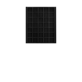 Prophila Collection black velour insole for coin box, 35 angular compartments for coins up to 36 mm (5 Rubel, 10 DM, 10 €uro)